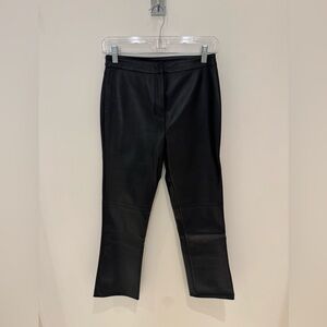 S Max Mara Black Faux Leather Slim Pants